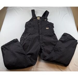 Berne Duck Insulated Bib Overalls Womens 10-12 Black Workwear Outdoors Farm